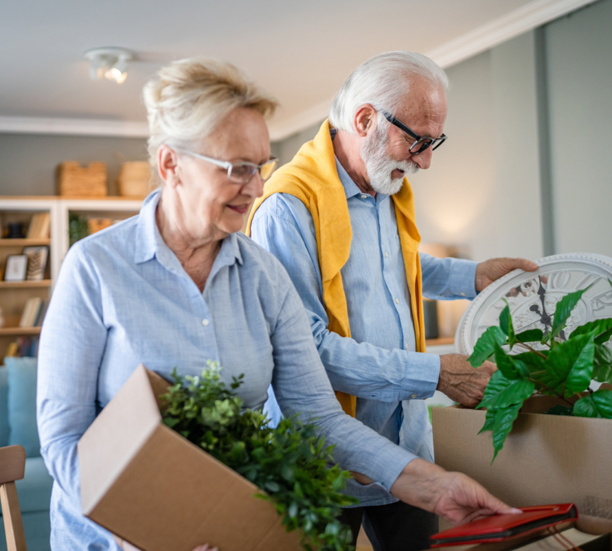 people unpacking boxes